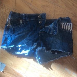 Rough washed American flag shorts